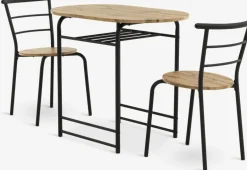Discount GADSTRUPMesa GADSTRUP L92 + 2 GADSTRUP negro/roble salvaje natural Conjuntos De Comedor|Mesas De Comedor