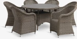 GAMMELBYMesa GAMMELBY Ø130 + 4 sillas GAMMELBY gris Conjuntos Mesa Y Sillas De Jardín