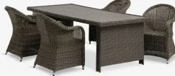 Discount GAMMELBYMesa GAMMELBY L225 + 4 sillas GAMMELBY gris Conjuntos Mesa Y Sillas De Jardín