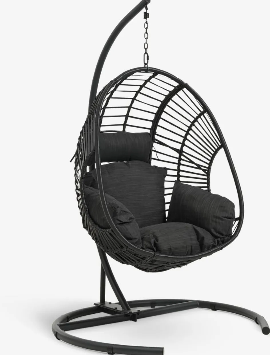 Sale GJERNSilla colgante GJERN A118xA184xP106 negro Muebles De Jardín|Hamacas Y Sillas Colgantes