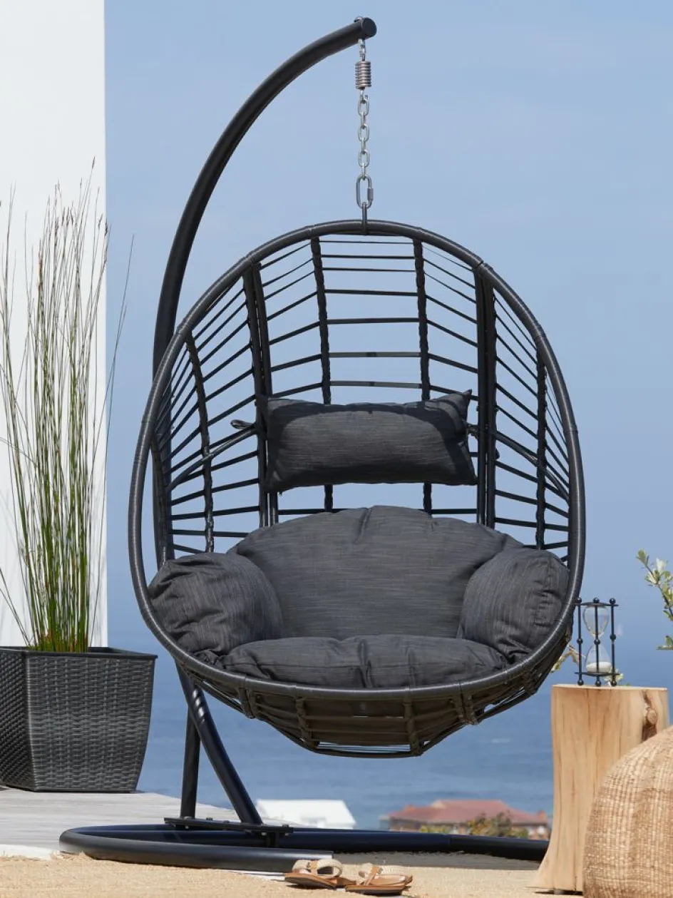 Sale GJERNSilla colgante GJERN A118xA184xP106 negro Muebles De Jardín|Hamacas Y Sillas Colgantes