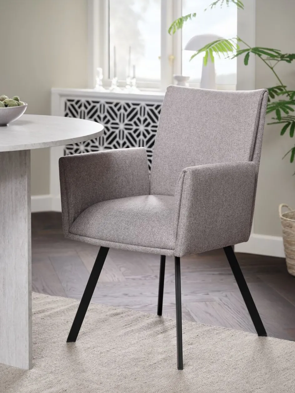 Clearance GJESINGSilla de comedor GJESING tela beis/negro Sillas De Comedor