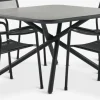 Outlet GOTHENBURG + HEMSEDALMesa GOTHENBURG L120 gris + 4 sillas HEMSEDAL negro Conjuntos Mesa Y Sillas De Jardín