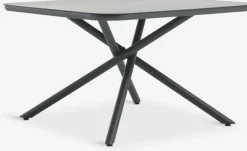 Outlet GOTHENBURG + HEMSEDALMesa GOTHENBURG L120 gris + 4 sillas HEMSEDAL negro Conjuntos Mesa Y Sillas De Jardín