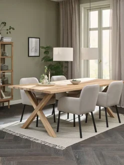 New GRIBSKOV + SOTTRUPMesa GRIBSKOV L230 roble natural+4 sillas SOTTRUP beis/negro Mesas De Comedor|Conjuntos De Comedor