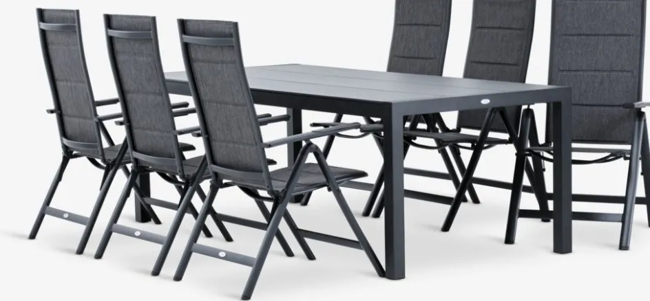 Online HAGEN + MYSENMesa HAGEN L214 + 4 sillas MYSEN gris Conjuntos Mesa Y Sillas De Jardín