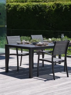 Discount HAGEN + STRANDBYMesa HAGEN L214 + 4 sillas STRANDBY gris Conjuntos Mesa Y Sillas De Jardín