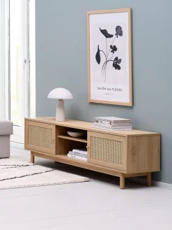 Sale HALMSTADMueble TV HALMSTAD 2 puertas correderas color roble cálido Muebles De TV
