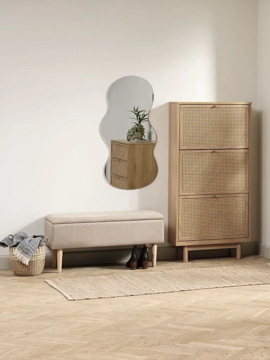 Outlet HALMSTADZapatero HALMSTAD 3 compartimentos color roble cálido Zapateros|Zapateros