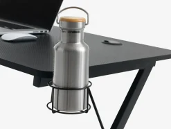 Outlet HALSTEDEscritorio gaming HALSTED 60x120 portabebidas+soporte negro Escritorios|Escritorios Elevables