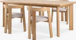 Online HARESKOV + BOVRUPMesa HARESKOV L200 roble natural + 4 sillas BOVRUP roble Mesas De Comedor|Conjuntos De Comedor