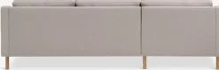 Clearance HELLERUPSofá HELLERUP chaise longue tela beis/roble natural 2 Plazas|3 Plazas