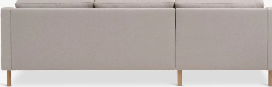 Clearance HELLERUPSofá HELLERUP chaise longue tela beis/roble natural 2 Plazas|3 Plazas