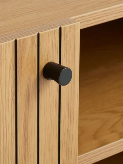 HEMDRUPMueble TV HEMDRUP 2 puertas color roble cálido/negro Muebles De TV