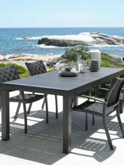 New HESTEHAVEMesa de jardín HESTEHAVE A95xL205/275 negro Mesas De Jardín