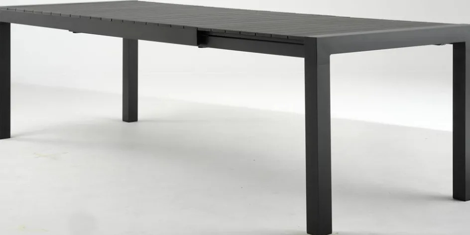 New HESTEHAVEMesa de jardín HESTEHAVE A95xL205/275 negro Mesas De Jardín