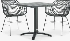 New HOBRO + ILDERHUSEMesa HOBRO L70 + 2 sillas ILDERHUSE Conjuntos Mesa Y Sillas De Jardín