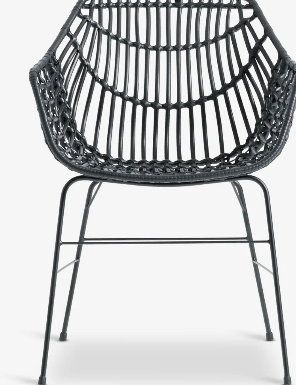 New HOBRO + ILDERHUSEMesa HOBRO L70 + 2 sillas ILDERHUSE negro Conjuntos Mesa Y Sillas De Jardín