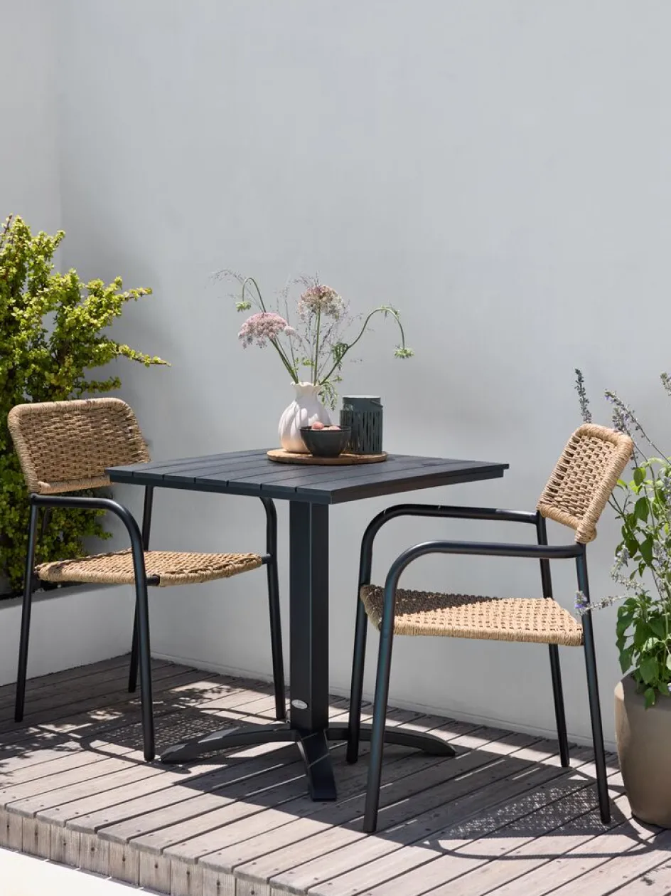 New HOBRO + ORKANGERMesa HOBRO L70 + 2 sillas ORKANGER natural Conjuntos Mesa Y Sillas De Jardín