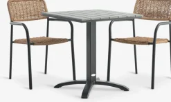 Outlet HOBRO + ORKANGERMesa HOBRO L70 + 2 sillas ORKANGER natural Conjuntos Mesa Y Sillas De Jardín