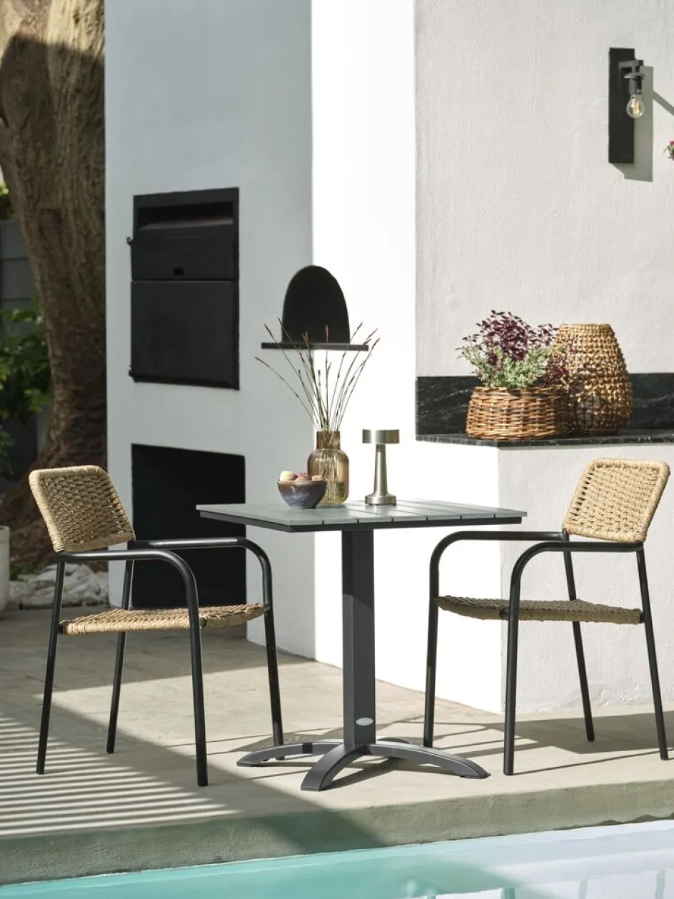 Outlet HOBRO + ORKANGERMesa HOBRO L70 + 2 sillas ORKANGER natural Conjuntos Mesa Y Sillas De Jardín