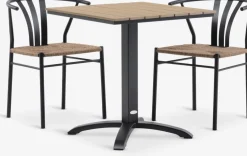 HOBRO + TAGMARKMesa HOBRO L70 + 2 sillas TAGMARK negro Conjuntos Mesa Y Sillas De Jardín