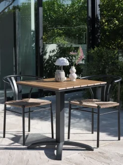 HOBRO + TAGMARKMesa HOBRO L70 + 2 sillas TAGMARK negro Conjuntos Mesa Y Sillas De Jardín