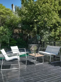 Sale HORNSLETConjunto muebles jardín HORNSLET 4 plazas beis Conjuntos Mesa Y Sillas De Jardín|Muebles De Jardín