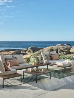 Outlet HOUConjunto jardín HOU chaise longue 6 plazas madera dura Conjuntos Mesa Y Sillas De Jardín|Muebles De Jardín