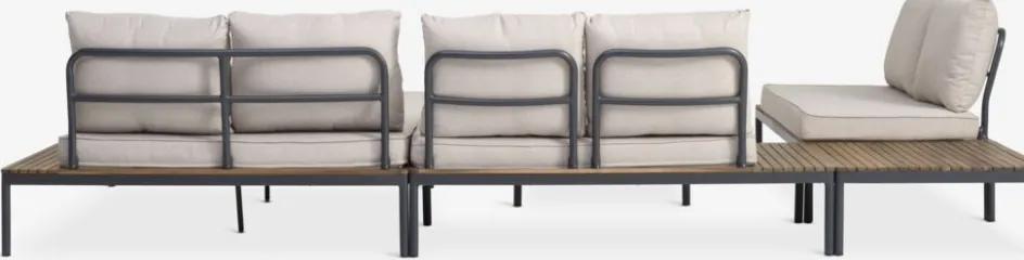 Outlet HOUConjunto jardín HOU chaise longue 6 plazas madera dura Conjuntos Mesa Y Sillas De Jardín|Muebles De Jardín