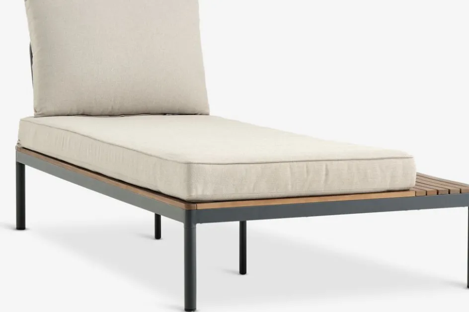 Online HOUConjunto jardín HOU con chaise longue 3 plazas madera dura Conjuntos Mesa Y Sillas De Jardín|Muebles De Jardín