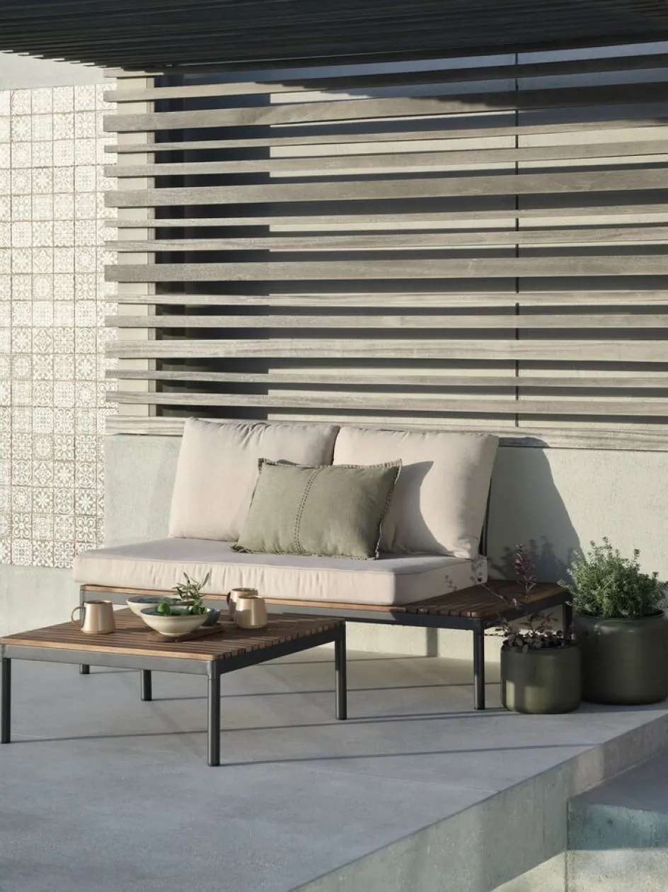 New HOUConjunto muebles jardín HOU 2 plazas madera dura Conjuntos Mesa Y Sillas De Jardín|Muebles De Jardín