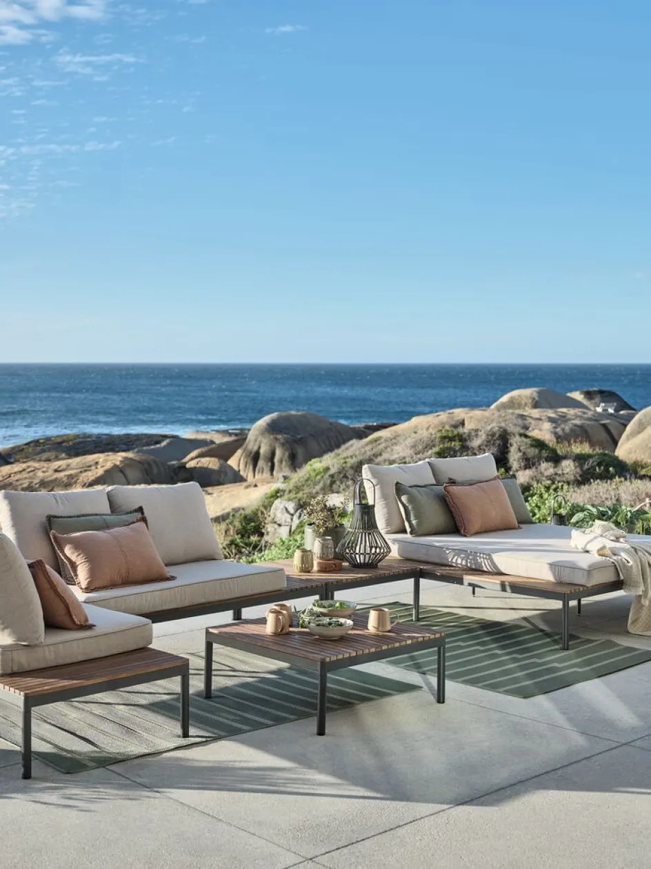 Clearance HOUMódulo de jardín HOU chaise longue 2 plazas madera dura Muebles De Jardín