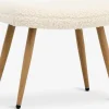 Hot HUNDESTEDReposapiés HUNDESTED felpa blanco crudo/color roble Sillones