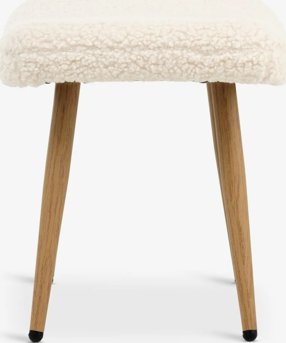Hot HUNDESTEDReposapiés HUNDESTED felpa blanco crudo/color roble Sillones