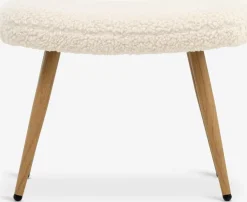 Hot HUNDESTEDReposapiés HUNDESTED felpa blanco crudo/color roble Sillones