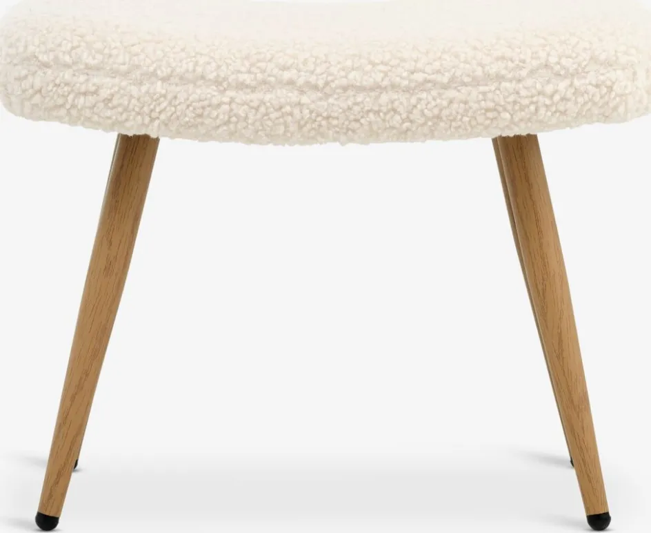 Hot HUNDESTEDReposapiés HUNDESTED felpa blanco crudo/color roble Sillones