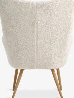 Online HUNDESTEDSillón HUNDESTED felpa blanco crudo/color roble natural Sillones