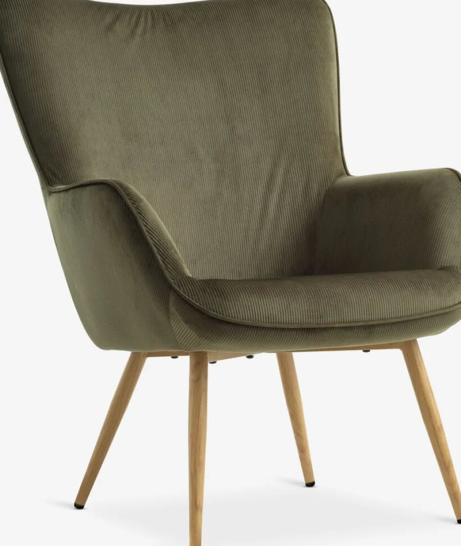 Hot HUNDESTEDSillón HUNDESTED pana /color roble natural Sillones