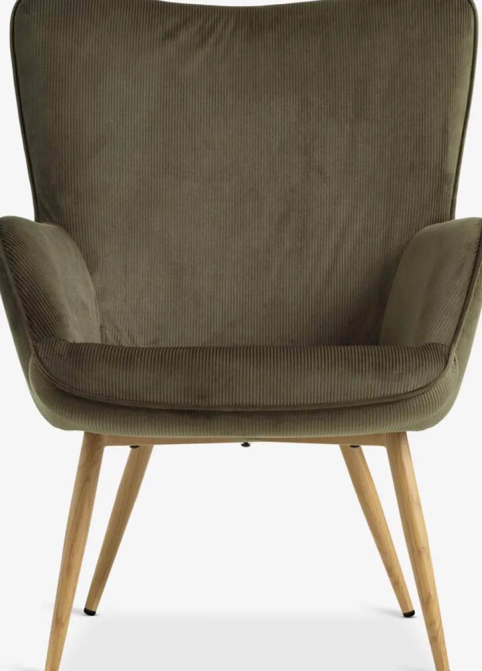 Hot HUNDESTEDSillón HUNDESTED pana /color roble natural Sillones