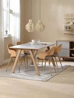 New HVIDOVRESilla de comedor HVIDOVRE /tela gris claro Sillas De Comedor