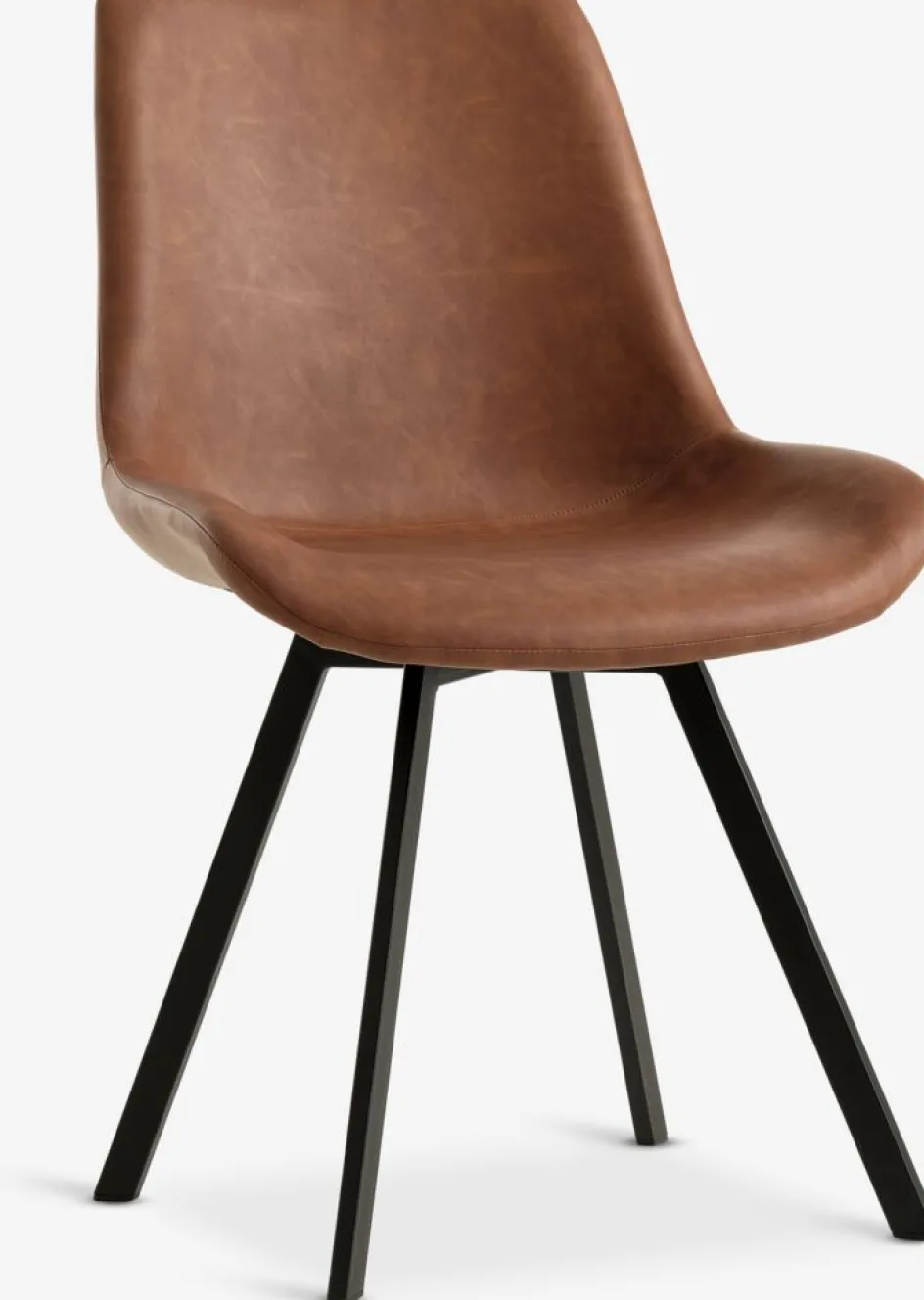 Discount HYGUMSilla de comedor HYGUM giratoria polipiel marrón/negro Sillas De Comedor