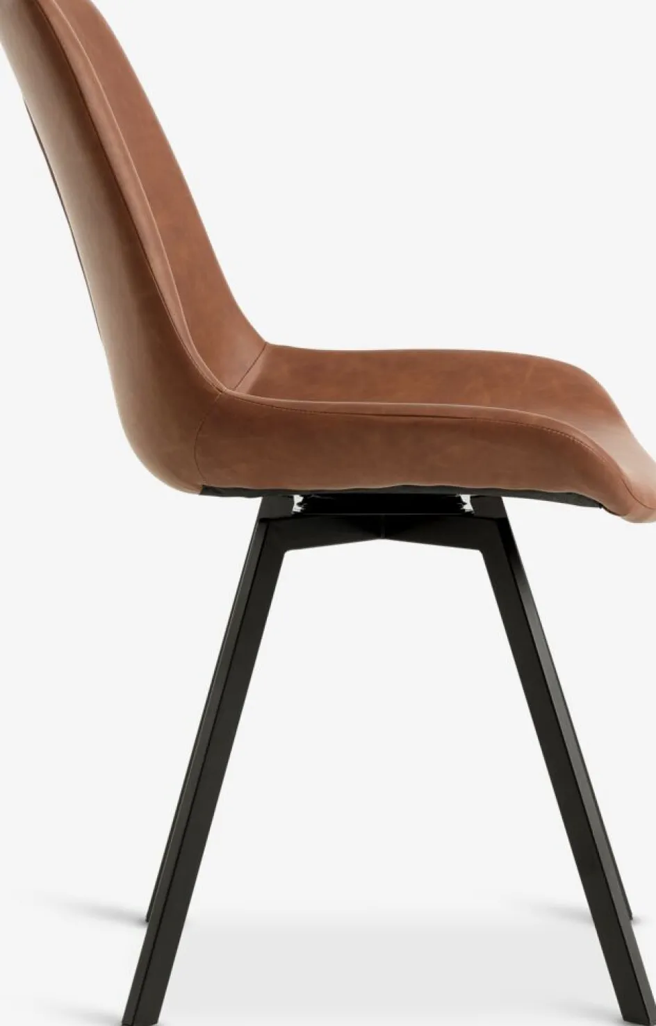 Discount HYGUMSilla de comedor HYGUM giratoria polipiel marrón/negro Sillas De Comedor