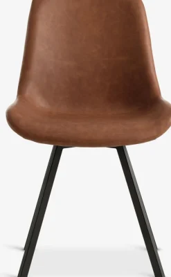 Discount HYGUMSilla de comedor HYGUM giratoria polipiel marrón/negro Sillas De Comedor