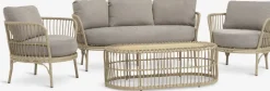 Outlet ILLERUPConjunto muebles jardín ILLERUP 4,5 plazas natural Conjuntos Mesa Y Sillas De Jardín|Muebles De Jardín