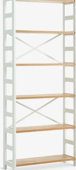 Outlet INTRUPEstantería INTRUP ancha 6 estantes blanco/roble natural Estanterias Y Librerías|Estanterias Y Librerías