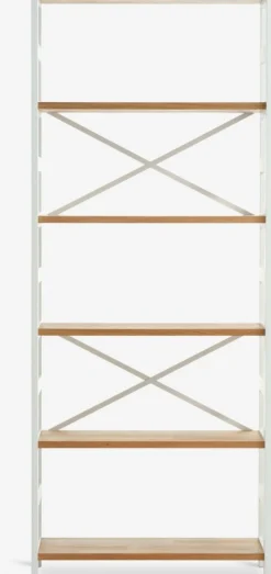 Outlet INTRUPEstantería INTRUP ancha 6 estantes blanco/roble natural Estanterias Y Librerías|Estanterias Y Librerías