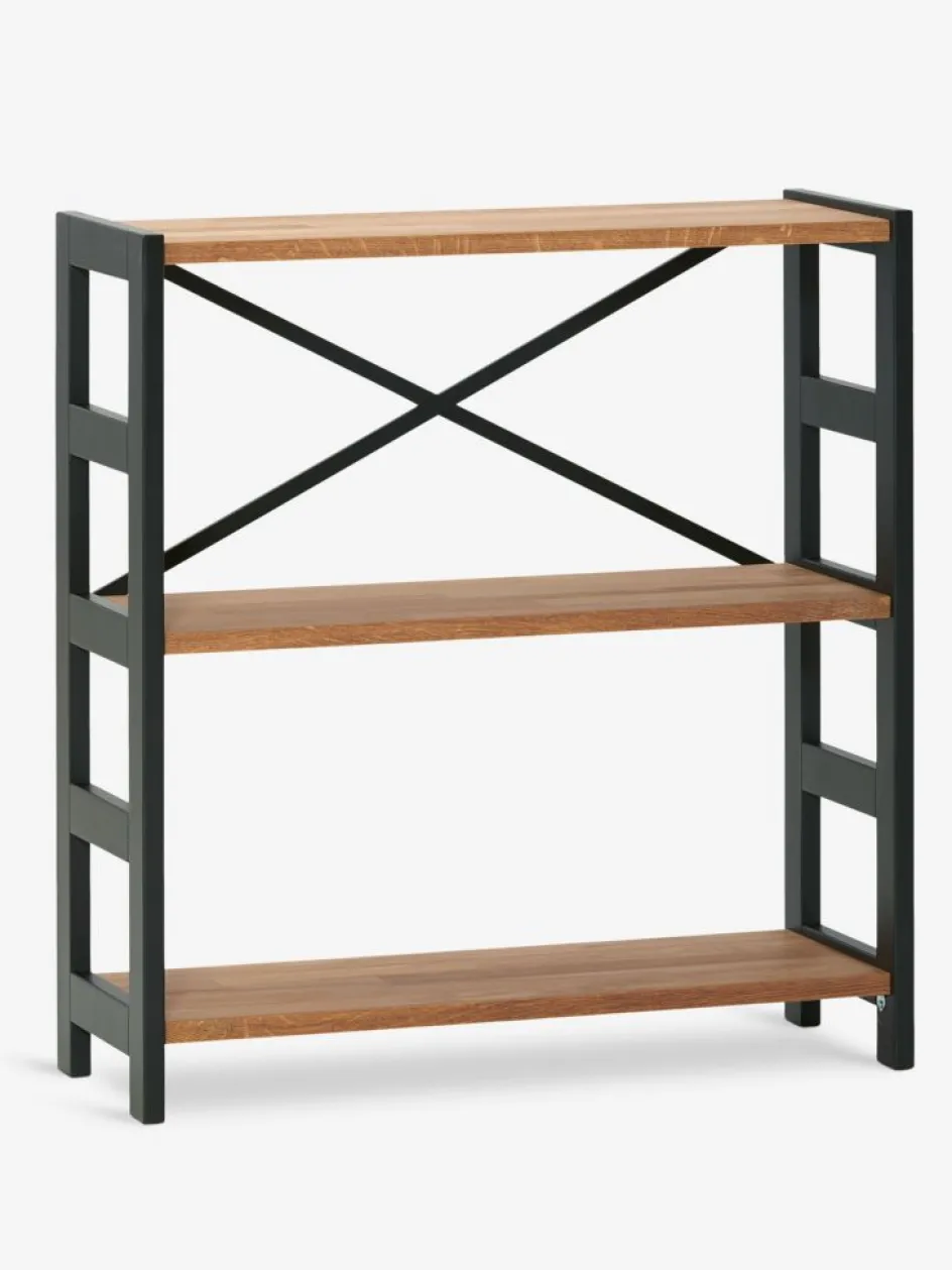 INTRUPEstantería INTRUP ancha 3 estantes negro/roble natural Estanterias Y Librerías|Estanterias Y Librerías