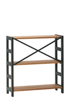 INTRUPEstantería INTRUP ancha 3 estantes negro/roble natural Estanterias Y Librerías|Estanterias Y Librerías