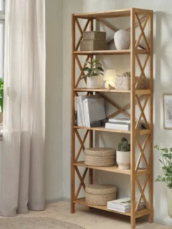 JANNERUPEstantería JANNERUP ancha 6 estantes roble natural Estanterias Y Librerías|Estanterias Y Librerías